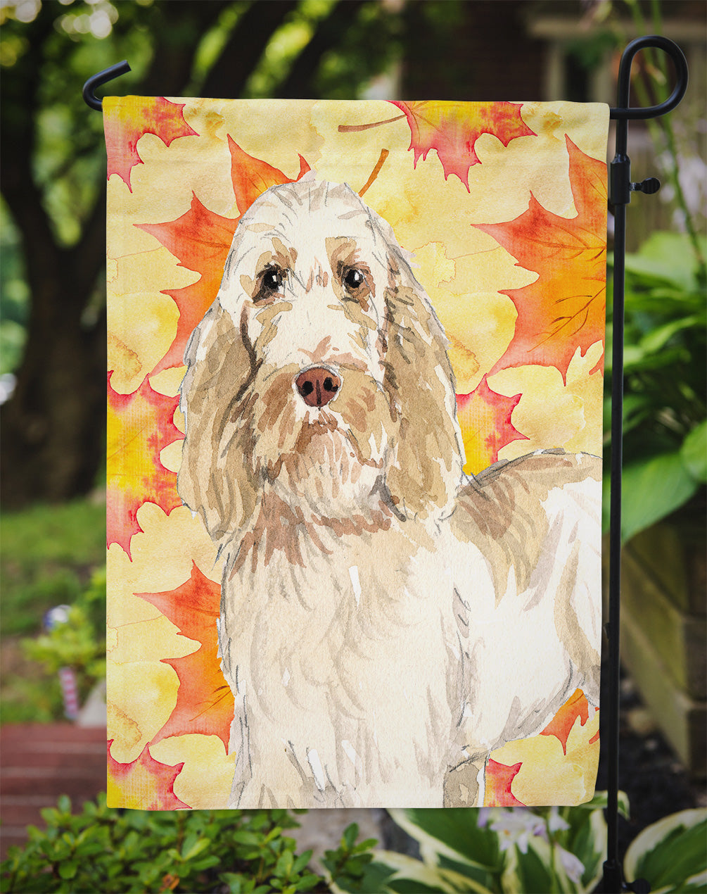Fall Leaves Spinone Italiano Flag Garden Size CK1823GF  the-store.com.