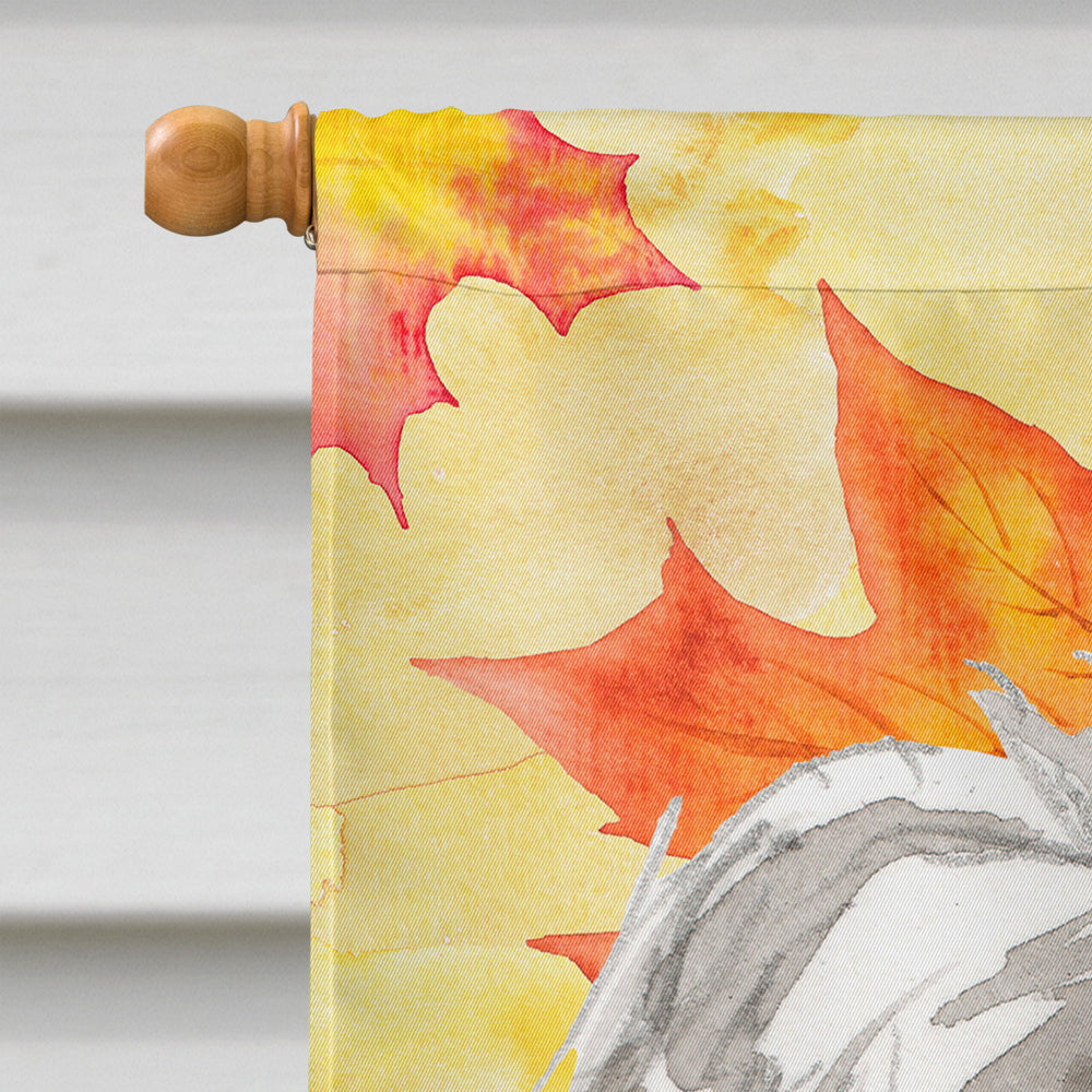 Fall Leaves Shih Tzu Puppy Flag Canvas House Size CK1825CHF