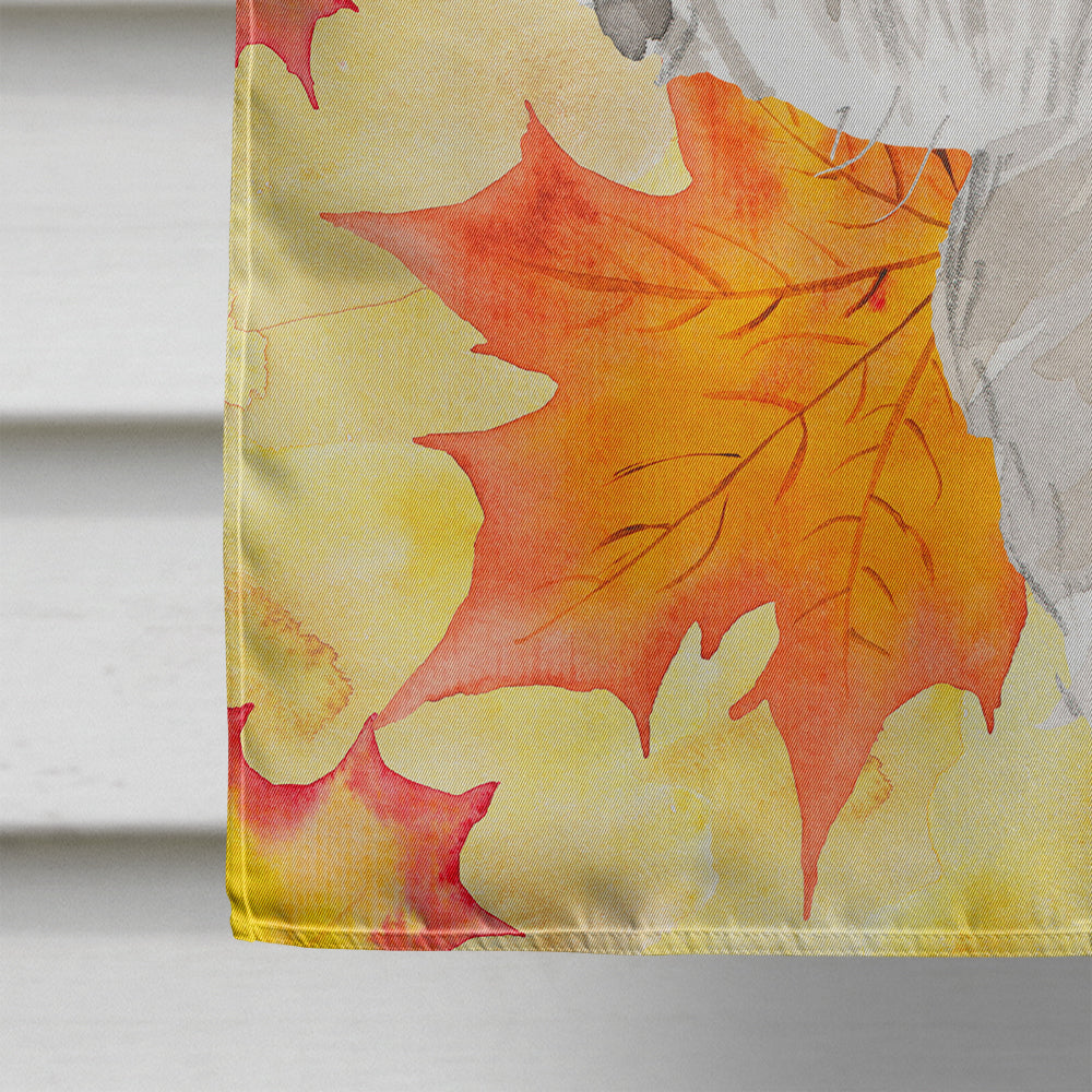 Fall Leaves Shih Tzu Puppy Flag Canvas House Size CK1825CHF  the-store.com.