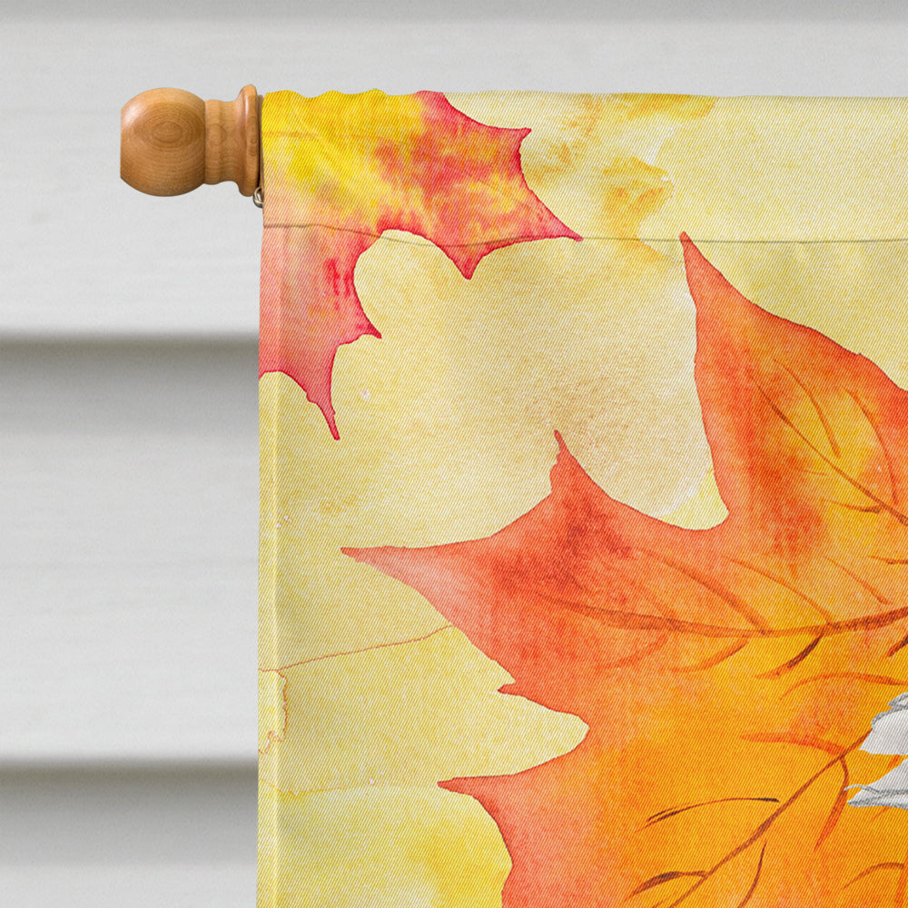 Fall Leaves Shih Tzu Flag Canvas House Size CK1826CHF  the-store.com.