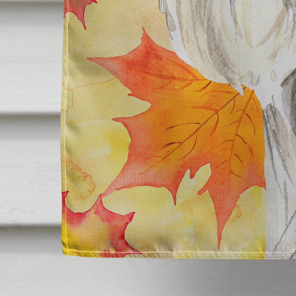 Fall Leaves Schnauzer #1 Flag Canvas House Size CK1829CHF  the-store.com.