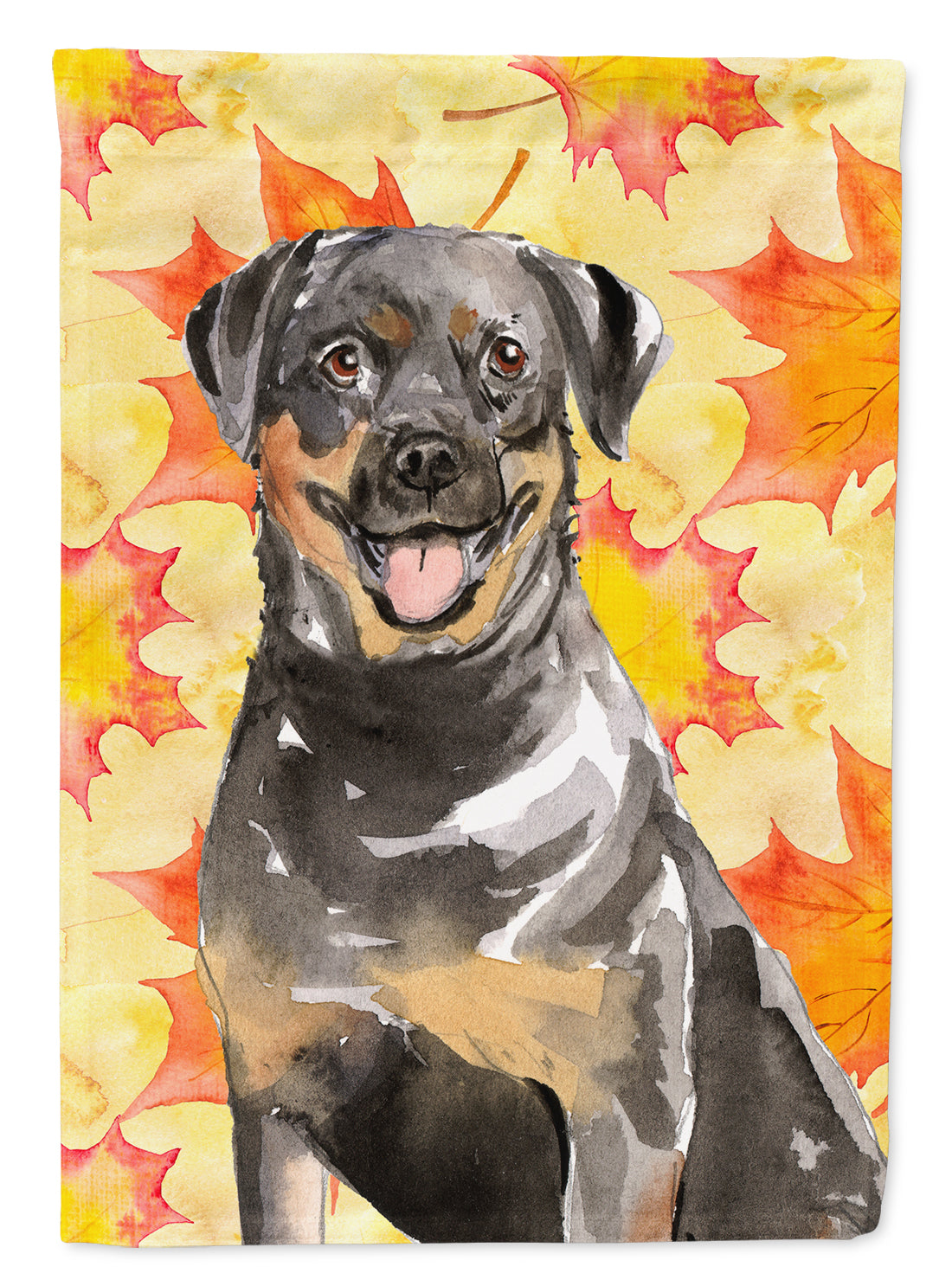 Fall Leaves Rottweiler Flag Canvas House Size CK1831CHF  the-store.com.