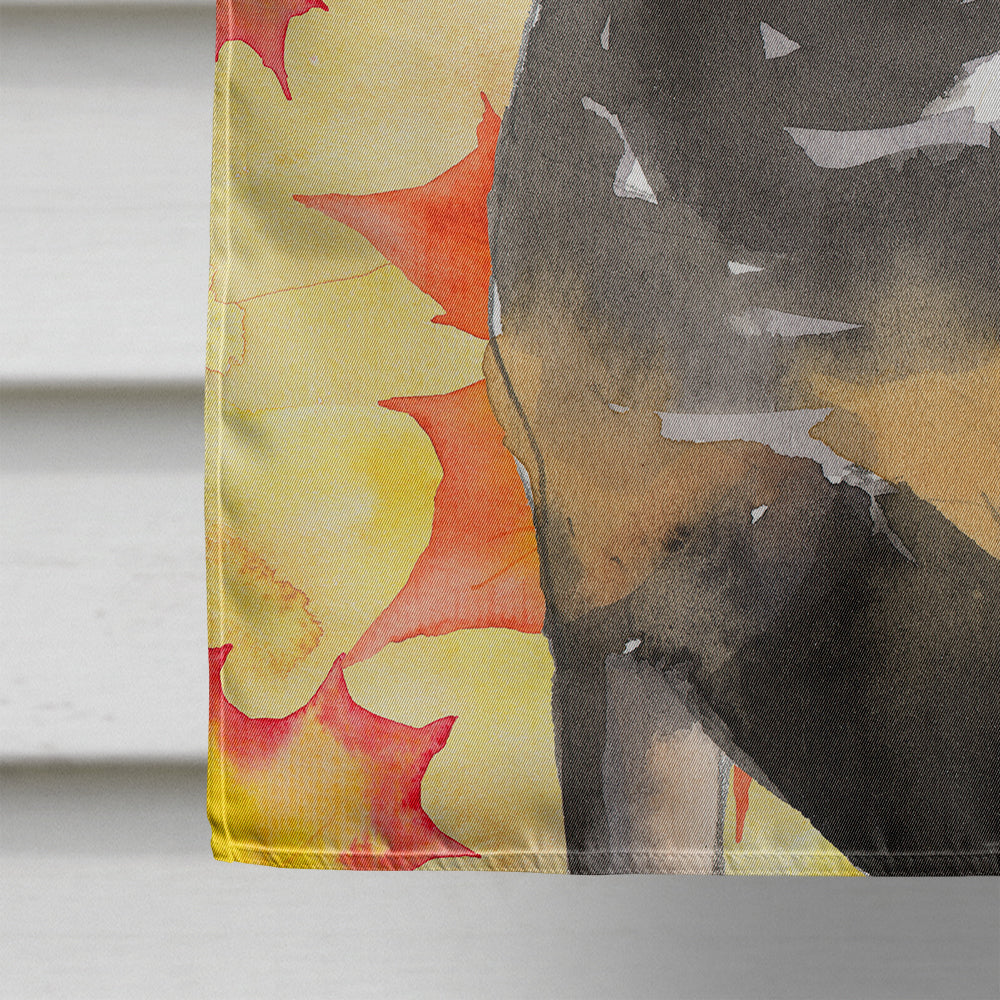 Fall Leaves Rottweiler Flag Canvas House Size CK1831CHF  the-store.com.