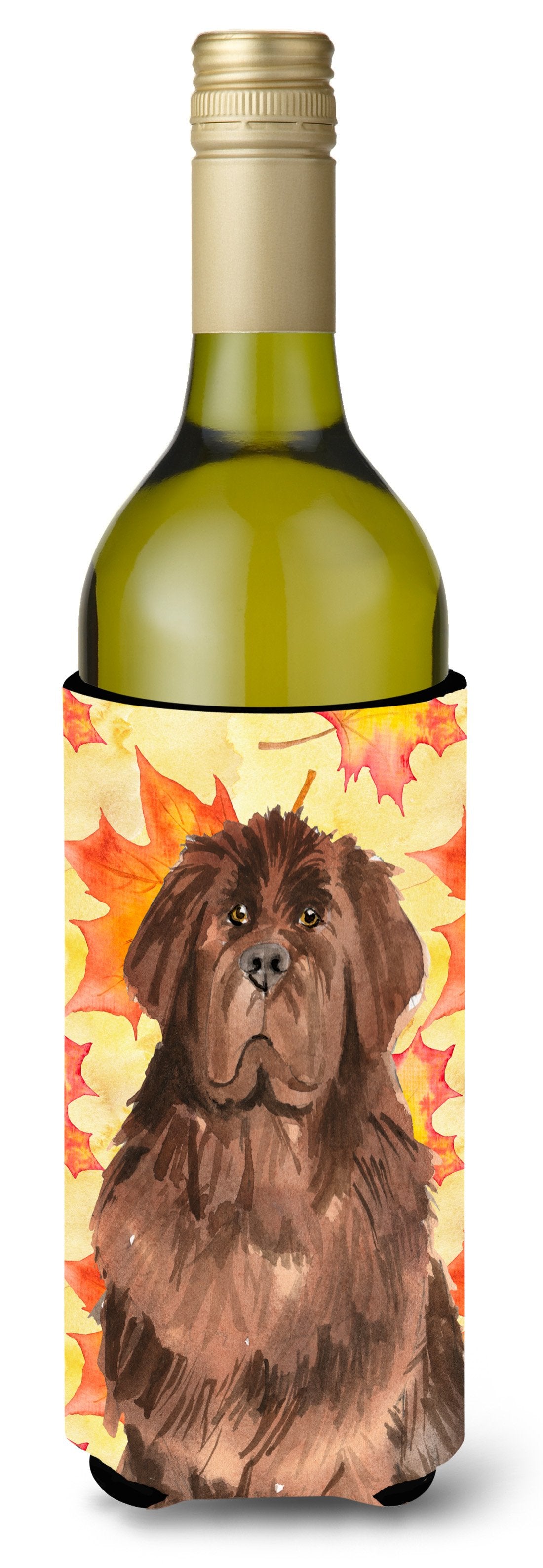 Fall Leaves Newfoundland Wine Bottle Beverge Insulator Hugger CK1832LITERK by Caroline&#39;s Treasures