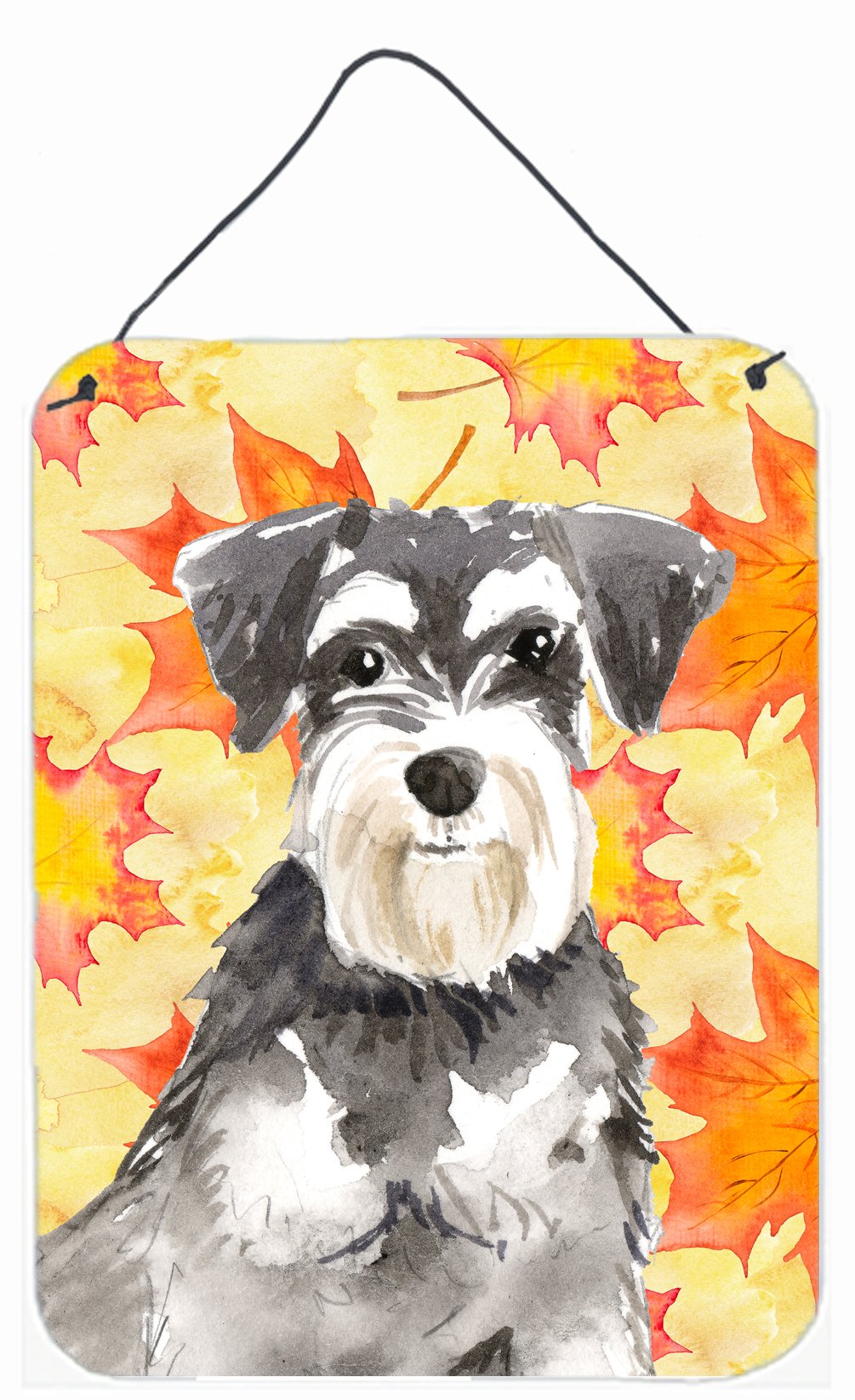 Fall Leaves Schnauzer #2 Wall or Door Hanging Prints CK1833DS1216 by Caroline's Treasures