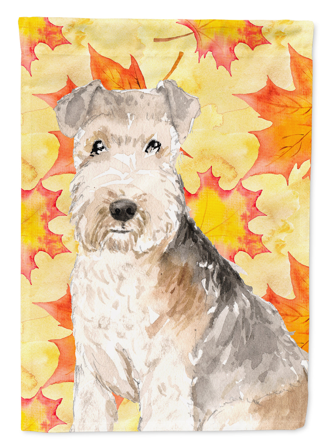 Fall Leaves Lakeland Terrier Flag Canvas House Size CK1836CHF