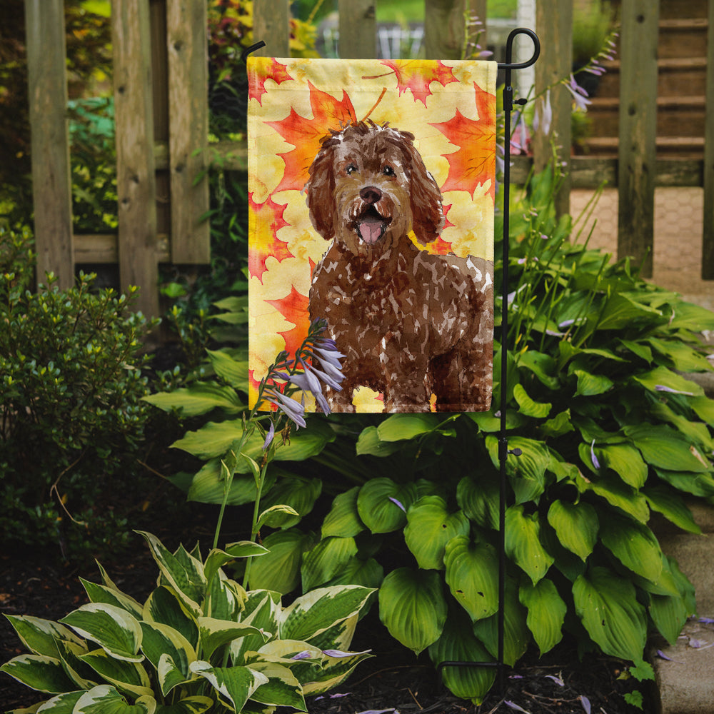Fall Leaves Labradoodle Flag Garden Size CK1837GF  the-store.com.