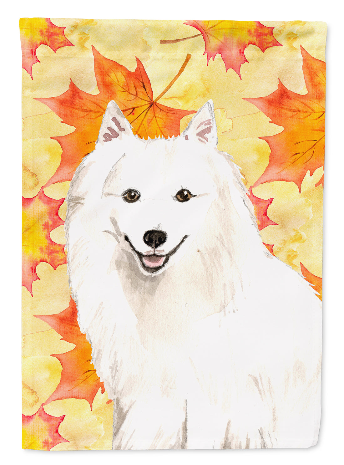 Fall Leaves Japanese Spitz Flag Canvas House Size CK1838CHF  the-store.com.