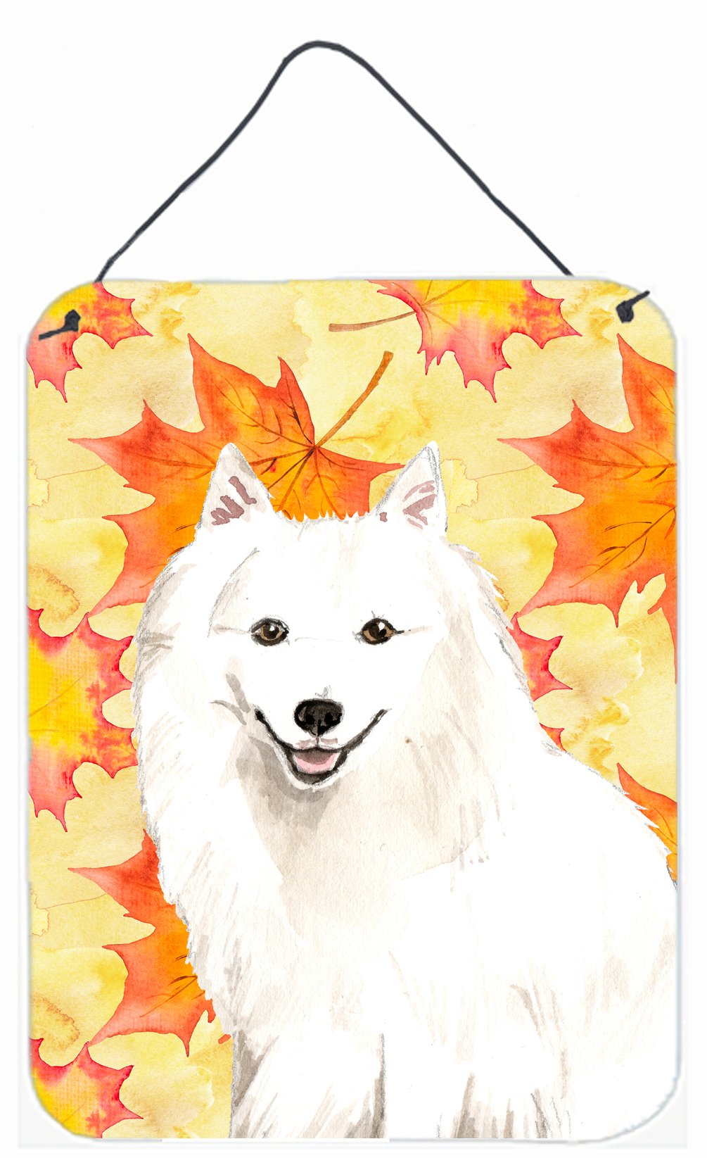 Fall Leaves Japanese Spitz Wall or Door Hanging Prints CK1838DS1216 by Caroline&#39;s Treasures