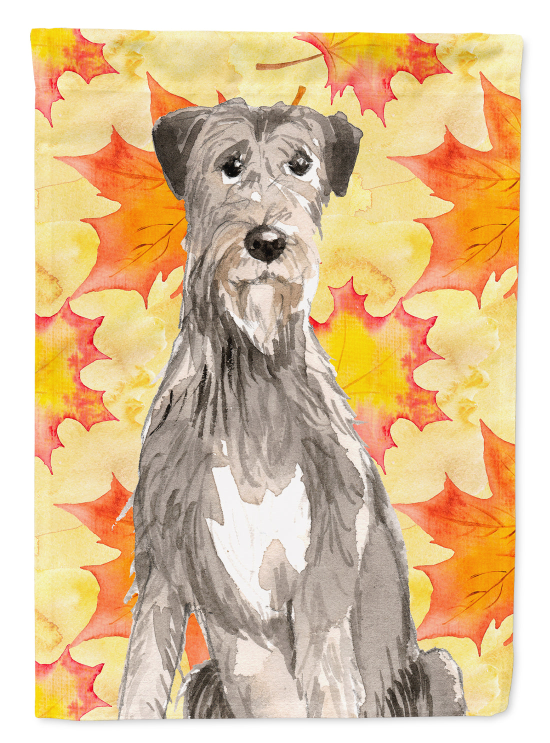 Fall Leaves Irish Wolfhound Flag Canvas House Size CK1839CHF