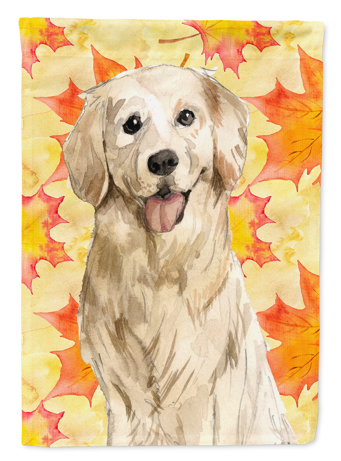 Fall Leaves Golden Retriever Flag Canvas House Size CK1841CHF  the-store.com.