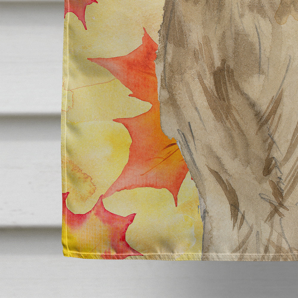 Fall Leaves Golden Retriever Flag Canvas House Size CK1841CHF