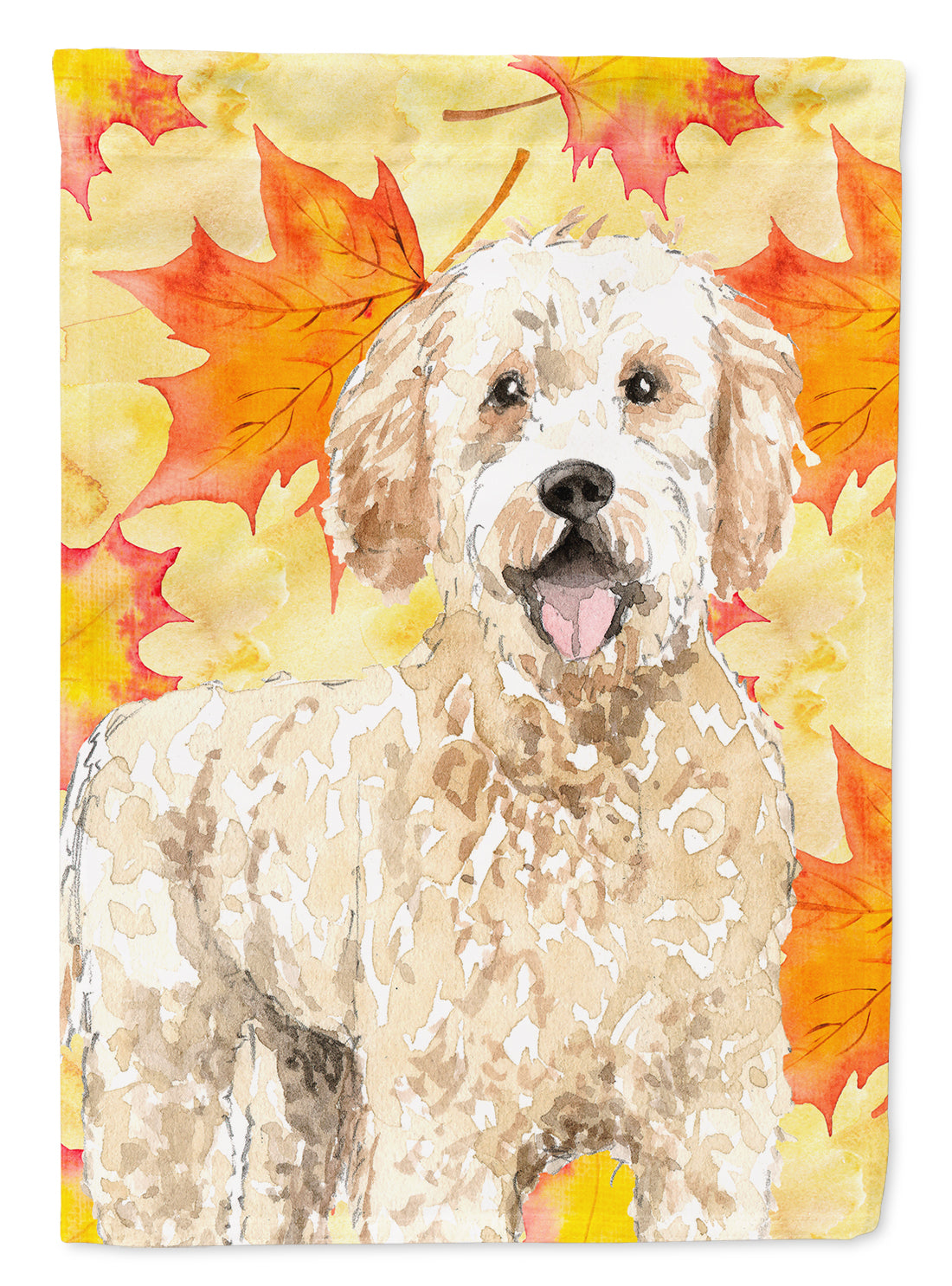 Fall Leaves Goldendoodle Flag Canvas House Size CK1842CHF