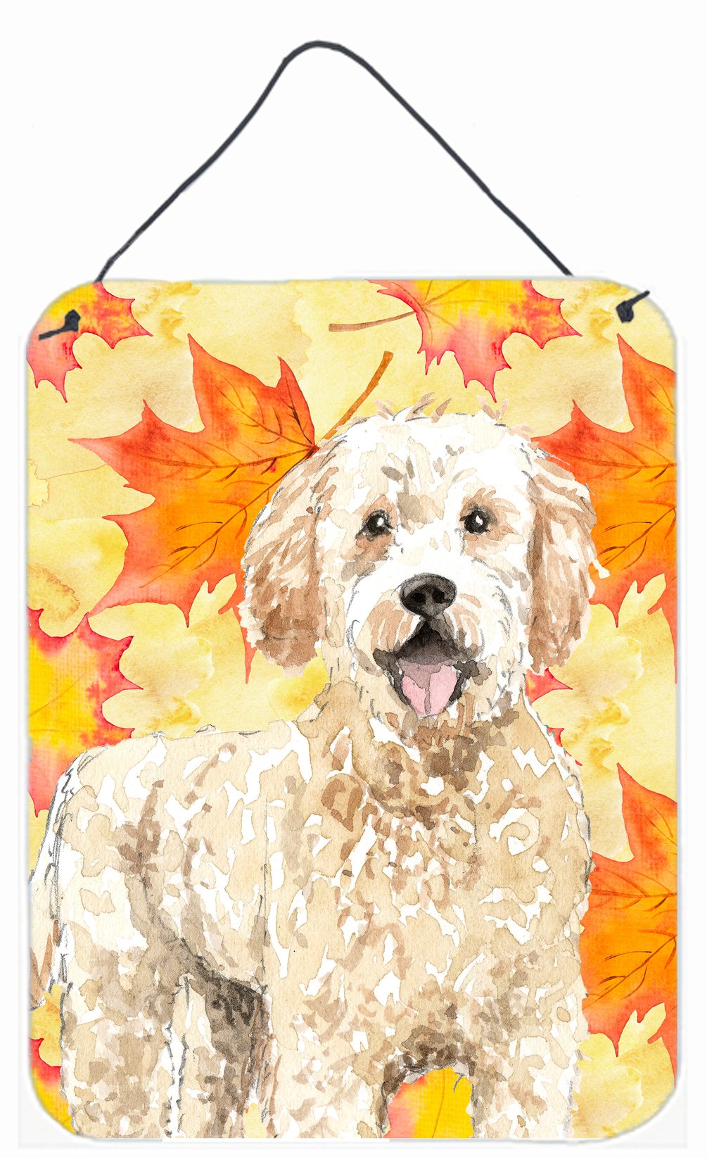 Fall Leaves Goldendoodle Wall or Door Hanging Prints CK1842DS1216 by Caroline's Treasures