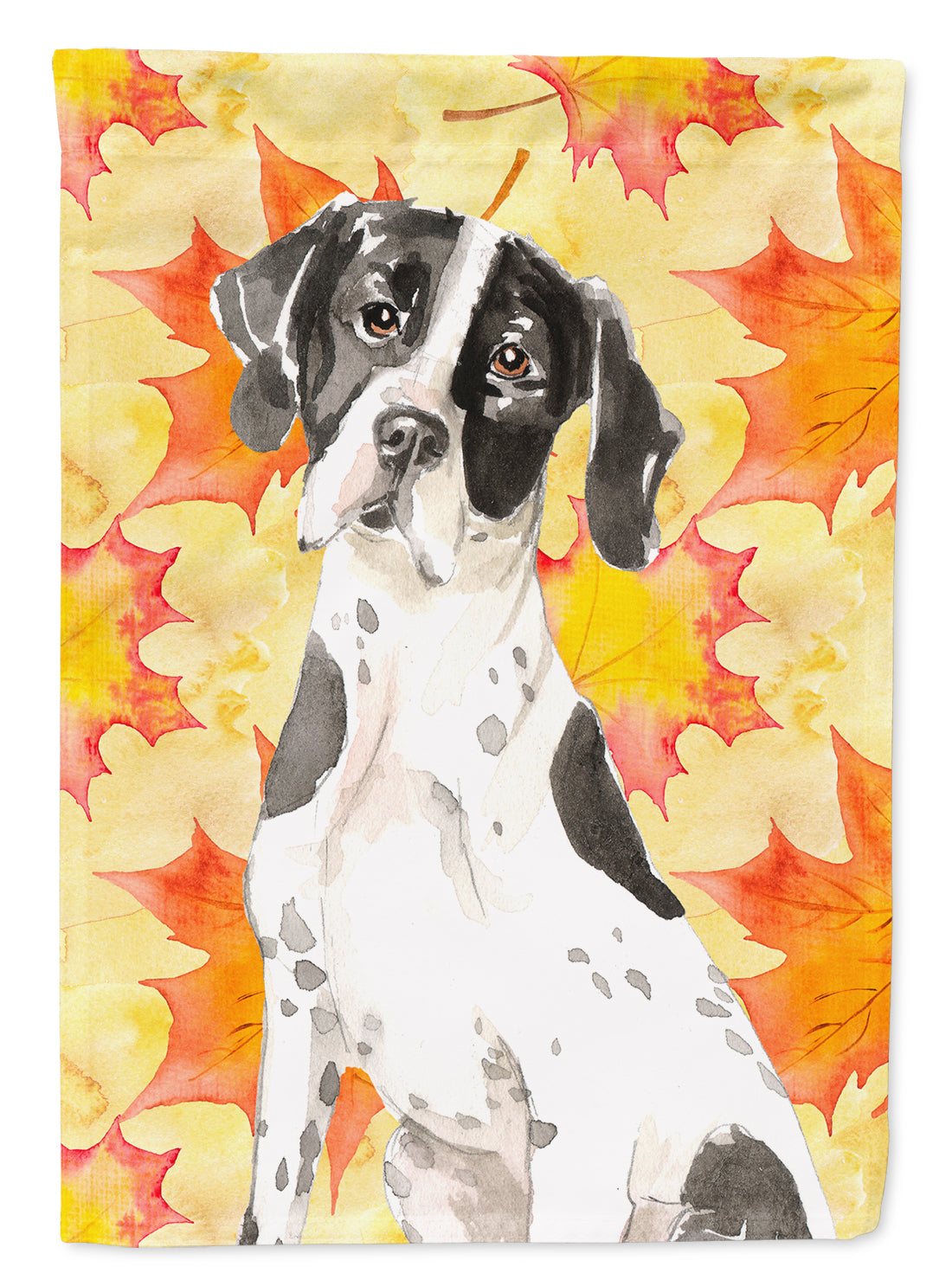 Fall Leaves English Pointer Flag Canvas House Size CK1843CHF
