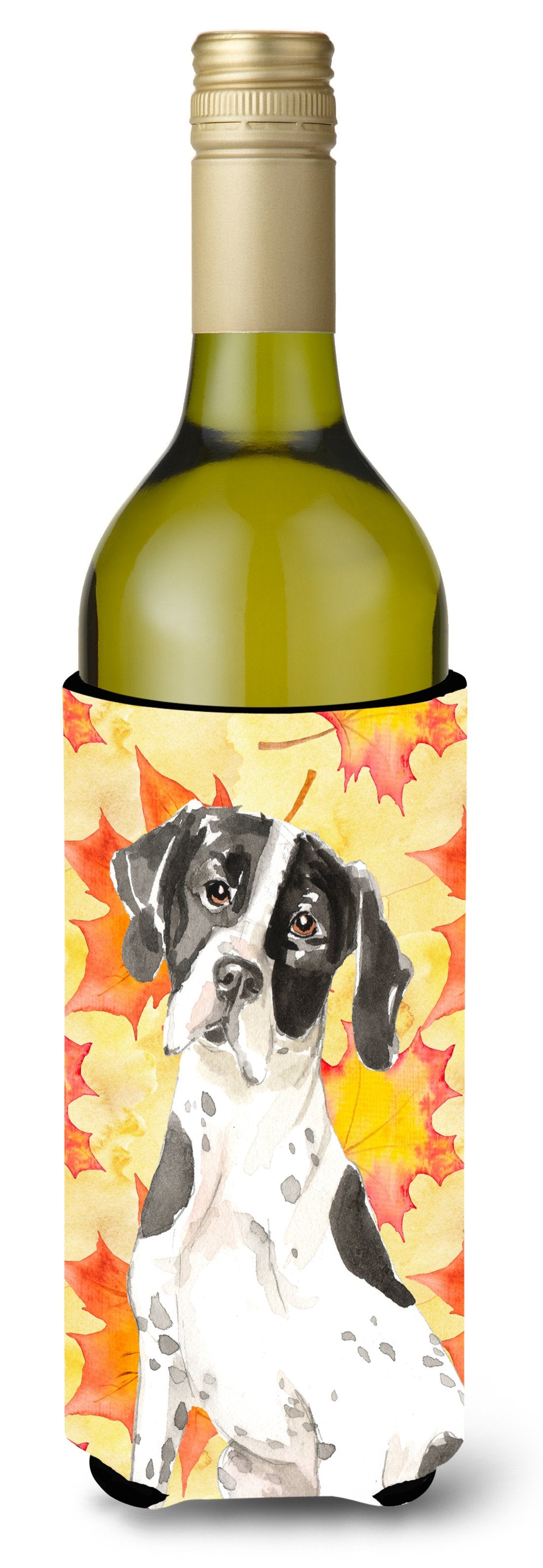 Fall Leaves English Pointer Wine Bottle Beverge Insulator Hugger CK1843LITERK by Caroline&#39;s Treasures