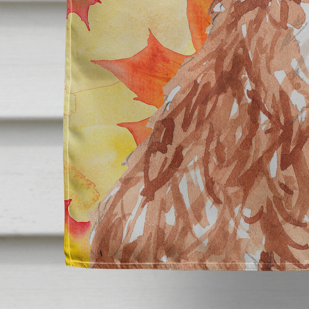 Fall Leaves Cavapoo Flag Canvas House Size CK1844CHF  the-store.com.