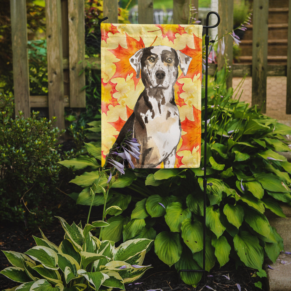 Fall Leaves Catahoula Leopard Dog Flag Garden Size CK1845GF  the-store.com.