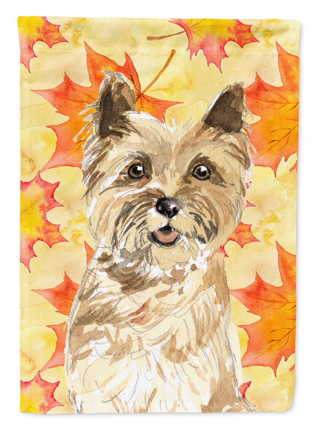 Fall Leaves Cairn Terrier Flag Canvas House Size CK1846CHF
