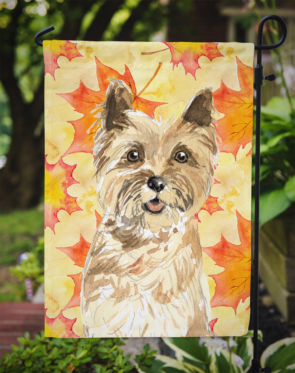 Fall Leaves Cairn Terrier Flag Garden Size CK1846GF  the-store.com.