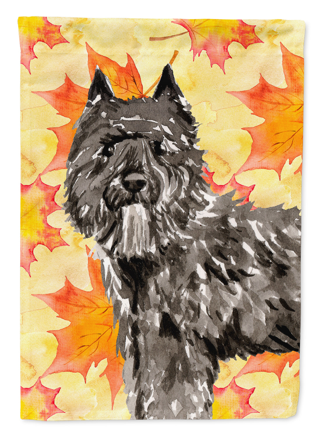 Fall Leaves Bouvier des Flandres Flag Canvas House Size CK1848CHF  the-store.com.