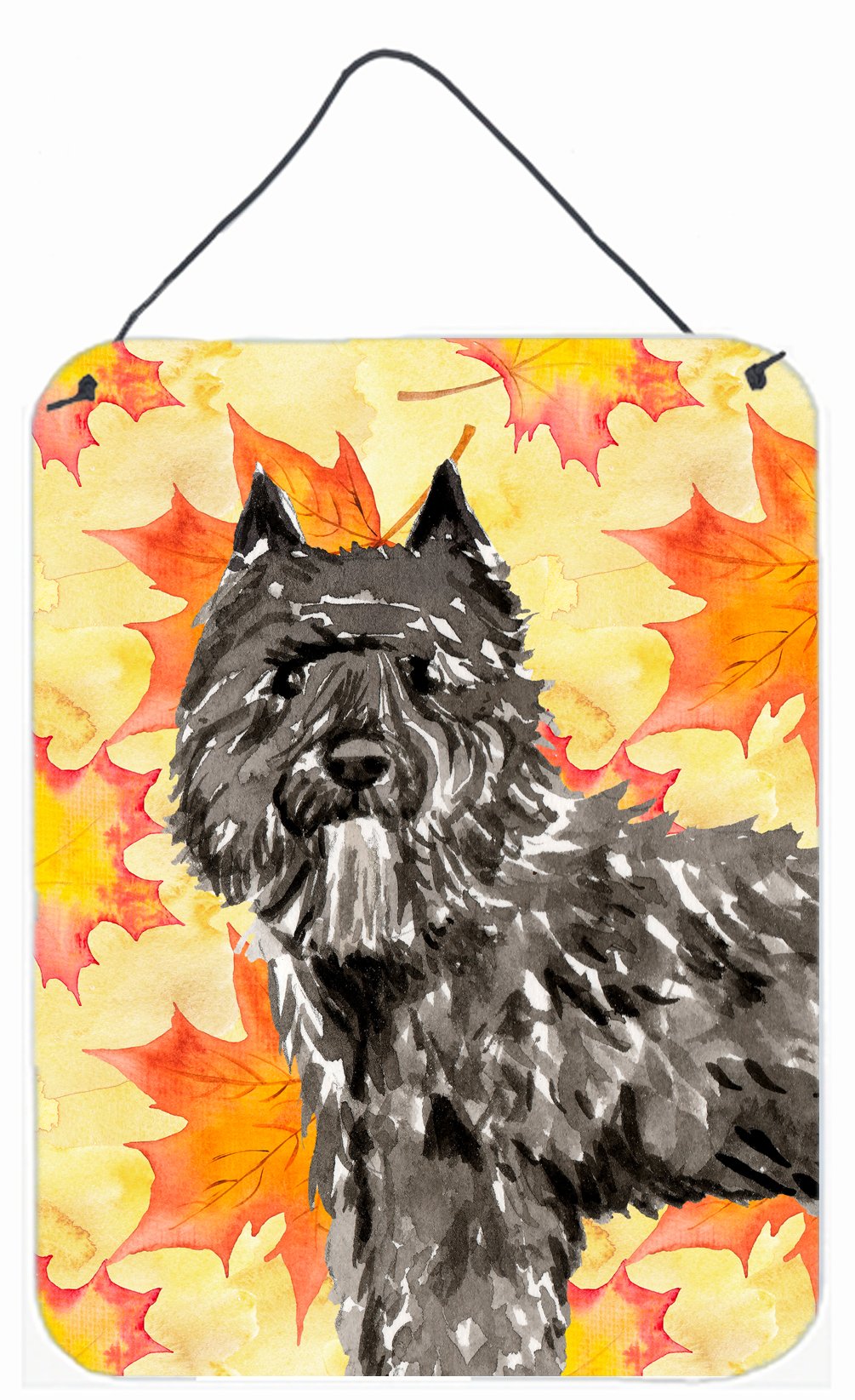 Fall Leaves Bouvier des Flandres Wall or Door Hanging Prints CK1848DS1216 by Caroline's Treasures