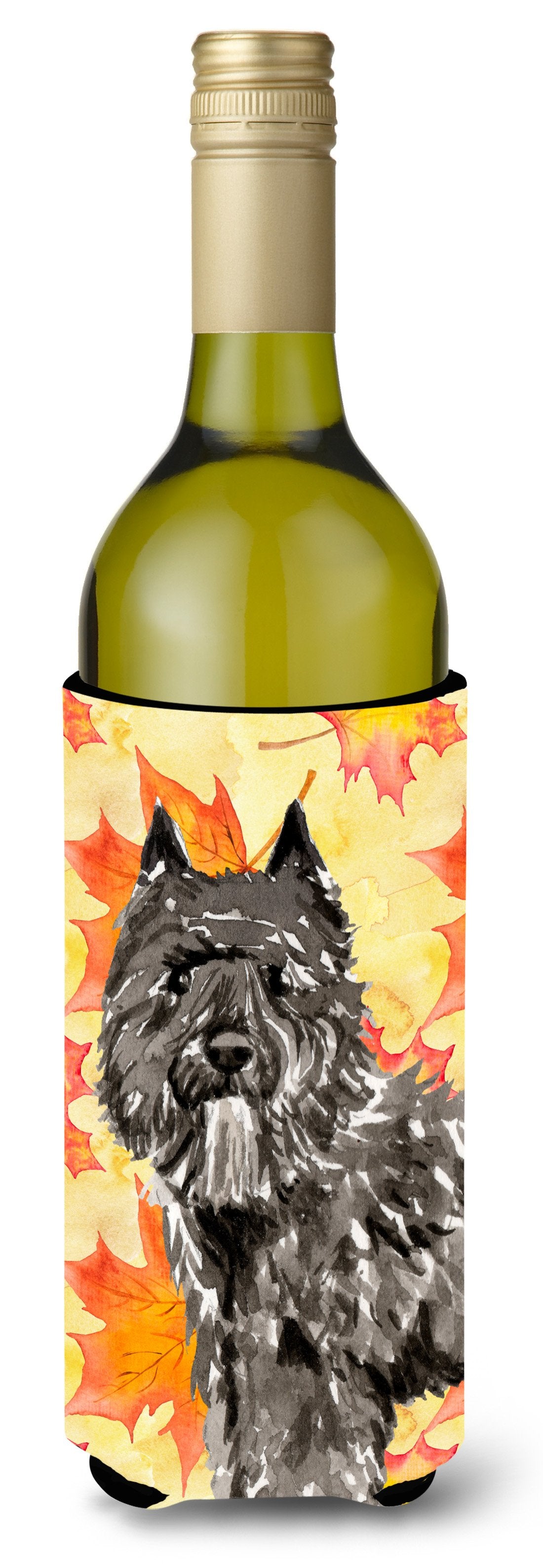 Fall Leaves Bouvier des Flandres Wine Bottle Beverge Insulator Hugger CK1848LITERK by Caroline&#39;s Treasures