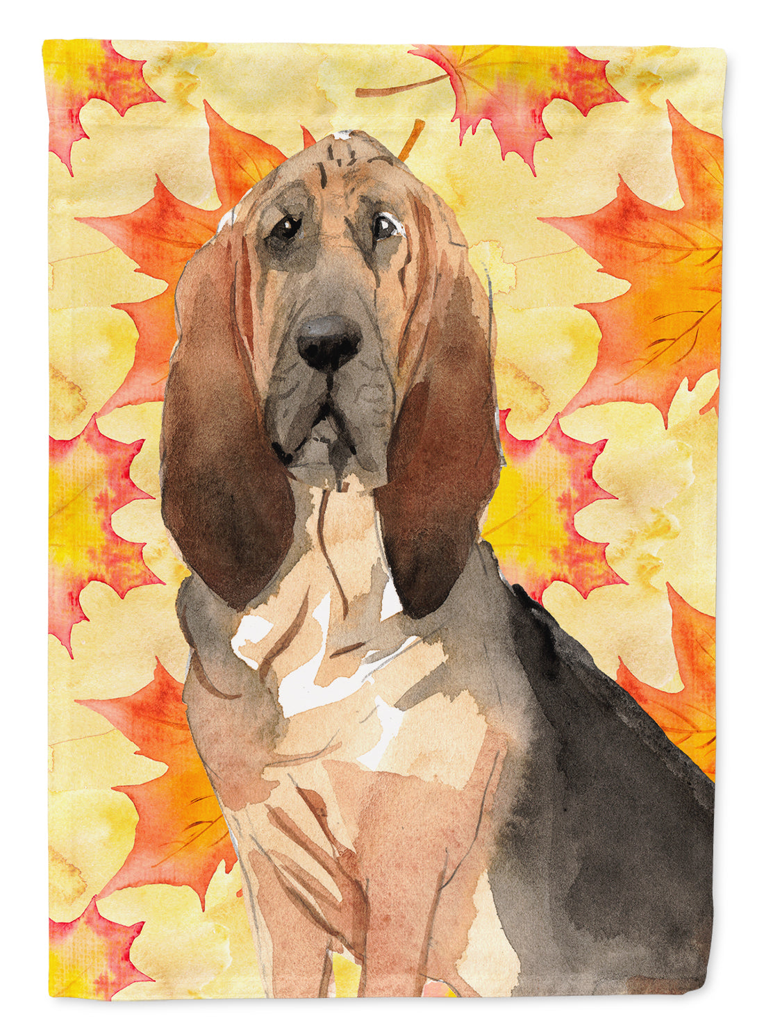 Fall Leaves Bloodhound Flag Canvas House Size CK1850CHF