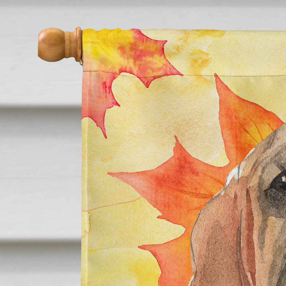 Fall Leaves Bloodhound Flag Canvas House Size CK1850CHF  the-store.com.