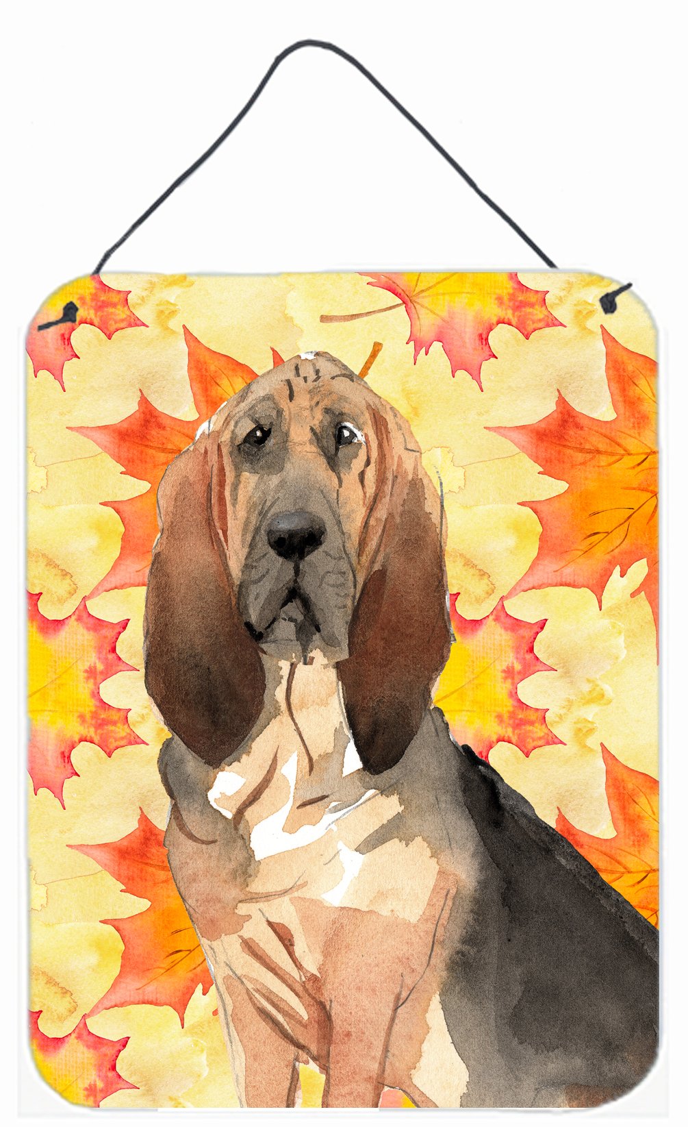 Fall Leaves Bloodhound Wall or Door Hanging Prints CK1850DS1216 by Caroline&#39;s Treasures