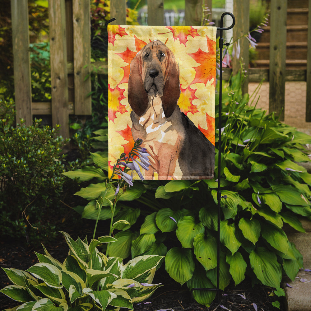 Fall Leaves Bloodhound Flag Garden Size CK1850GF  the-store.com.