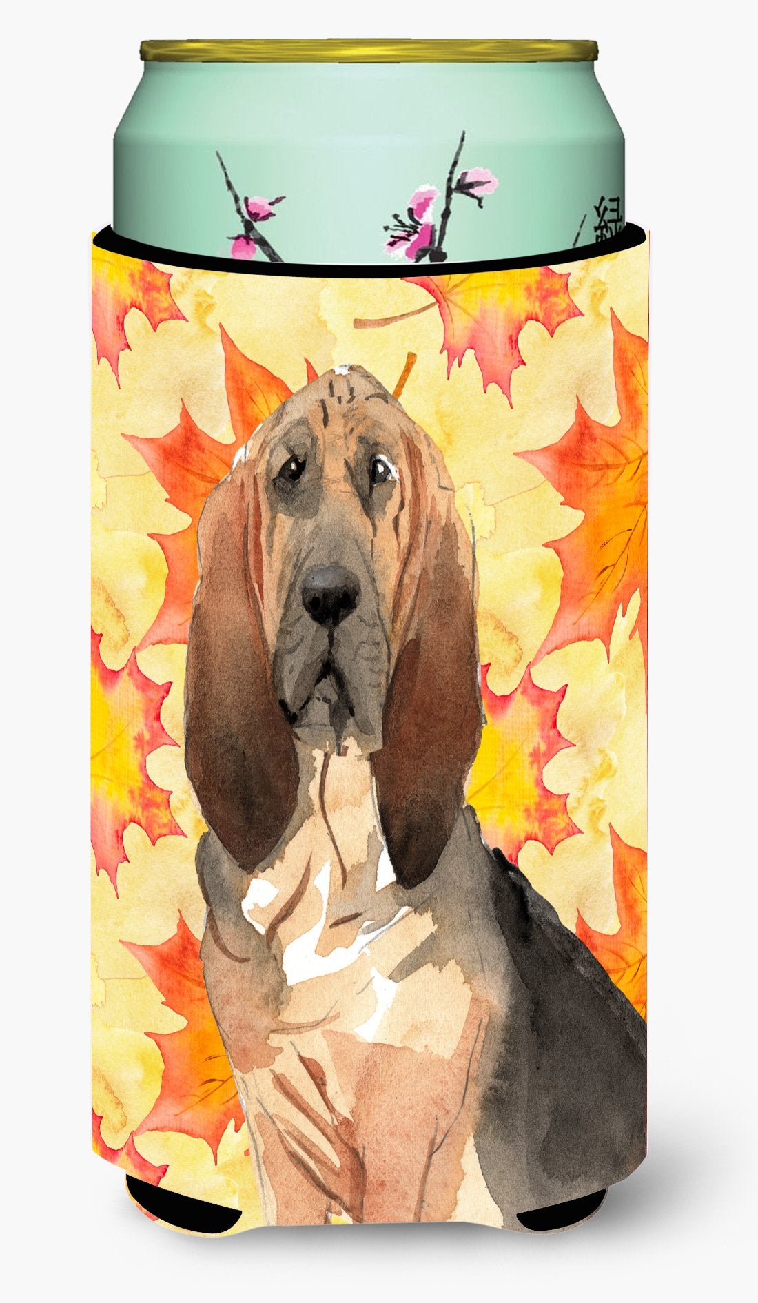 Fall Leaves Bloodhound Tall Boy Beverage Insulator Hugger CK1850TBC by Caroline&#39;s Treasures