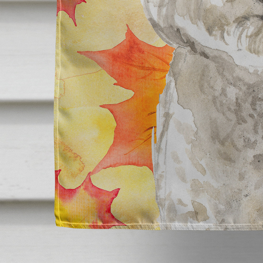 Fall Leaves Bichon Frise Flag Canvas House Size CK1851CHF  the-store.com.