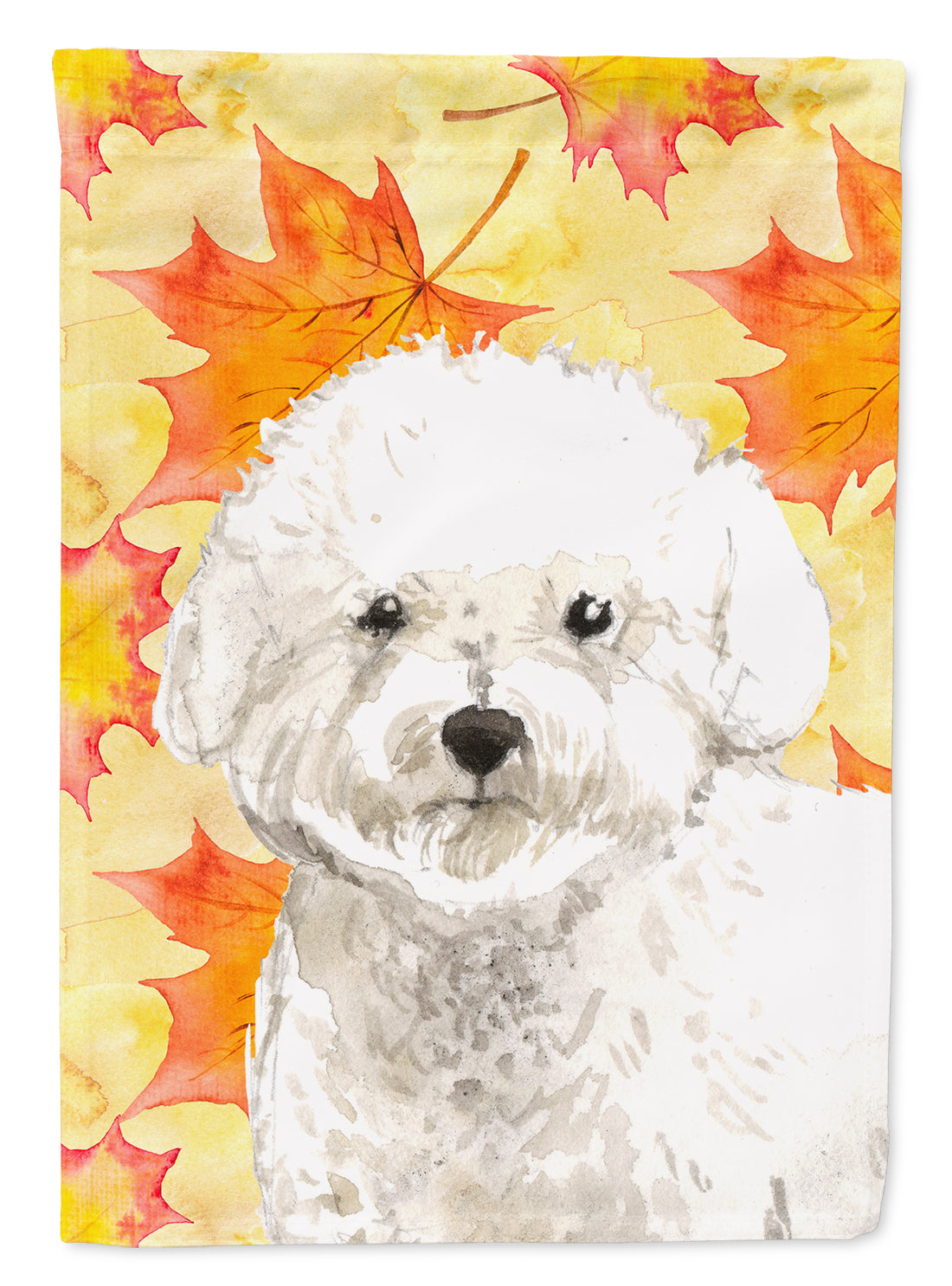 Fall Leaves Bichon Frise Flag Canvas House Size CK1851CHF  the-store.com.
