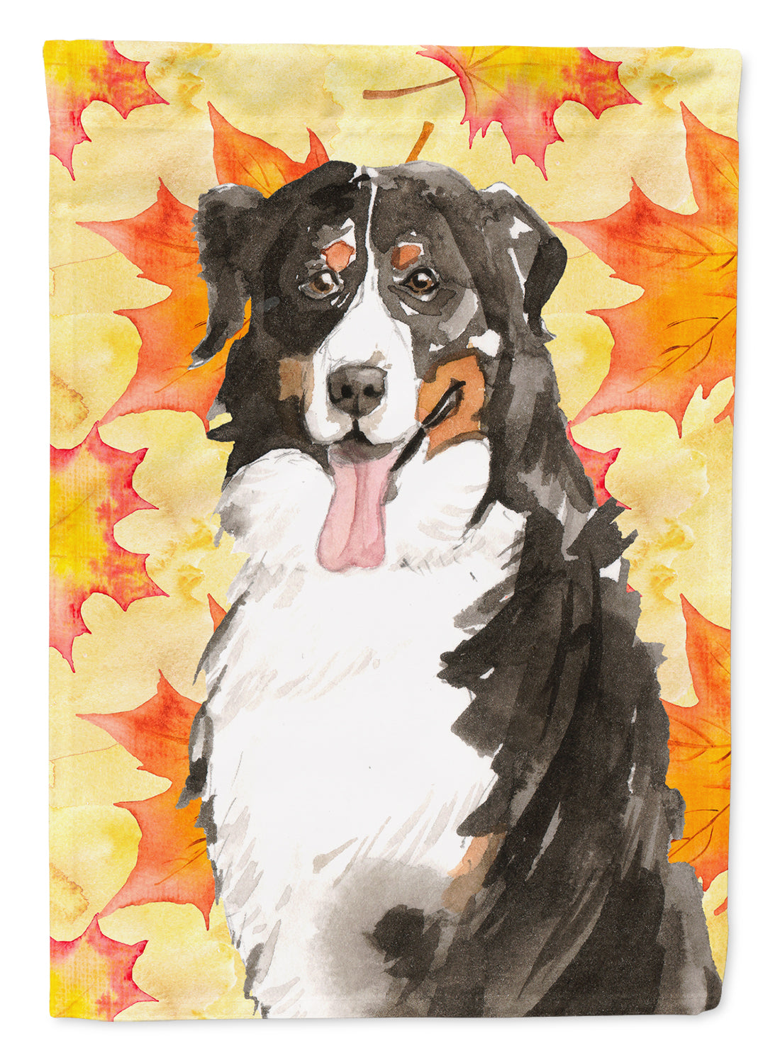Fall Leaves Bernese Mountain Dog Flag Canvas House Size CK1852CHF  the-store.com.