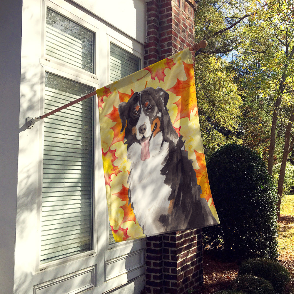 Fall Leaves Bernese Mountain Dog Flag Canvas House Size CK1852CHF