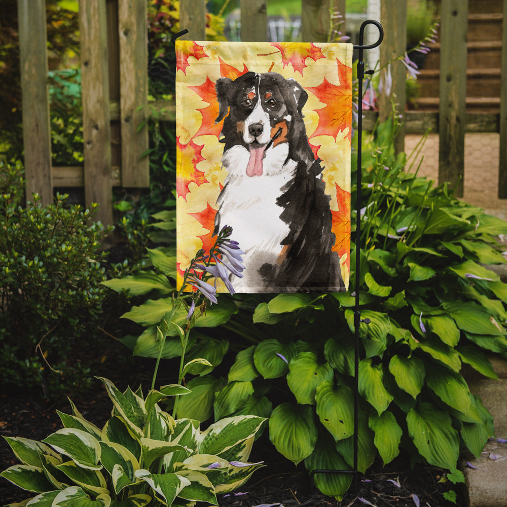 Fall Leaves Bernese Mountain Dog Flag Garden Size CK1852GF  the-store.com.