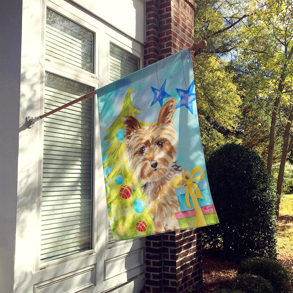 Caroline's Treasures Christmas Tree Yorkie Yorkshire Terrier Flag Canvas House Size CK1854CHF