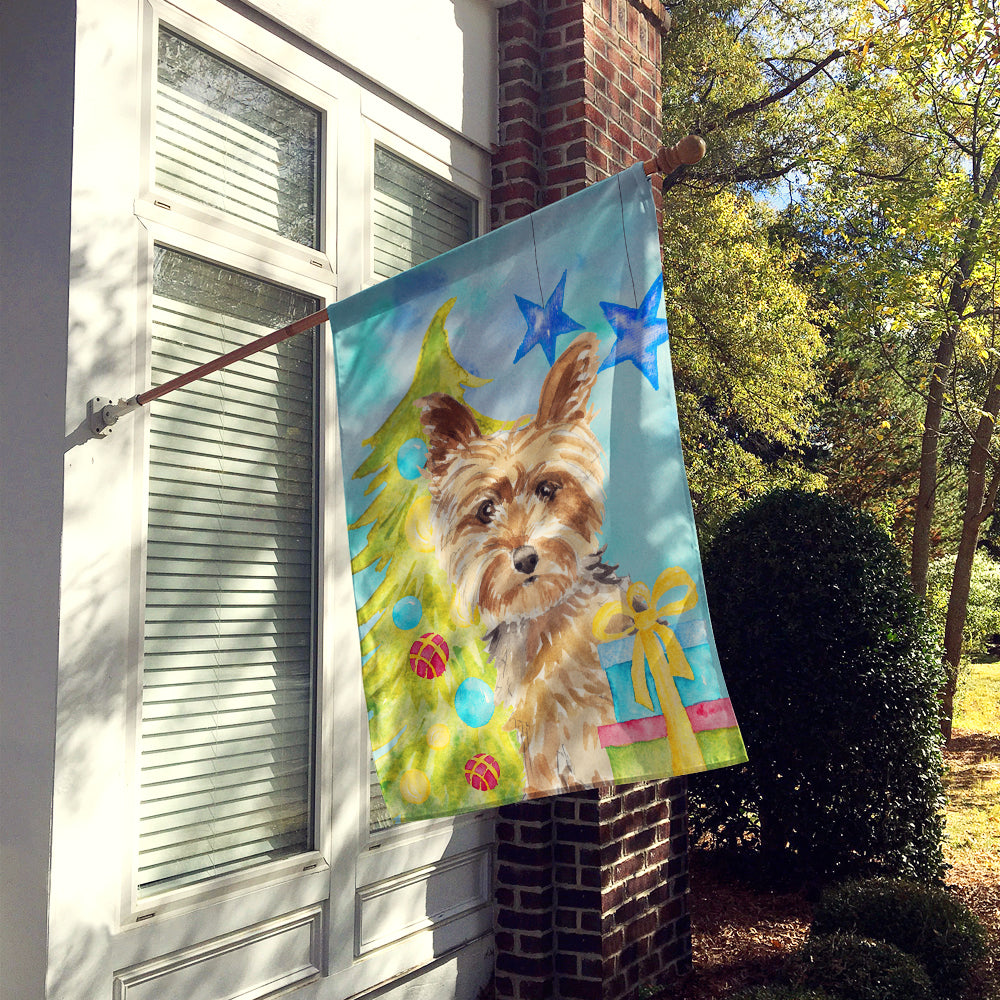 Christmas Tree Yorkie Yorkshire Terrier Flag Canvas House Size CK1854CHF  the-store.com.