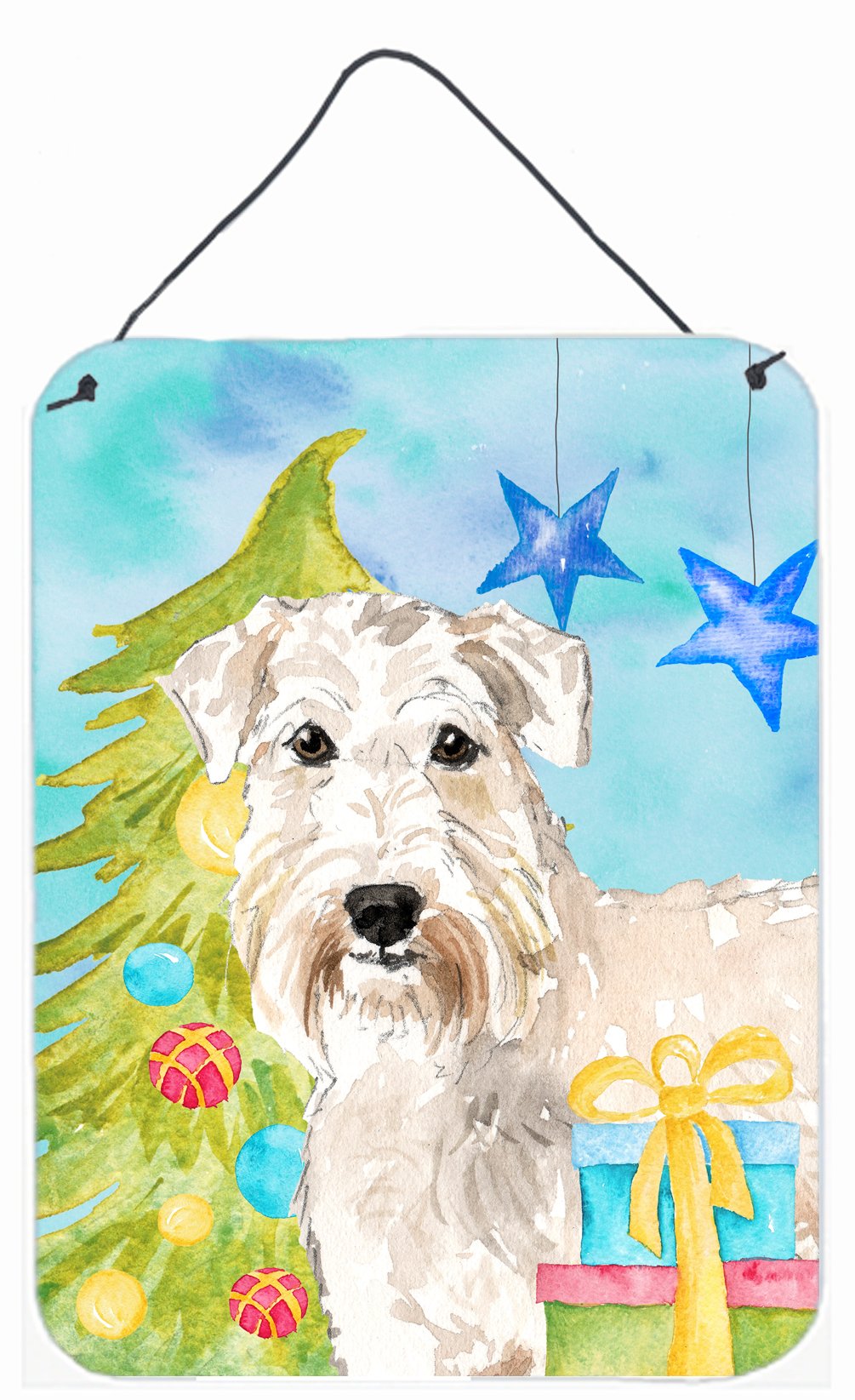 Christmas Tree Wheaten Terrier Wall or Door Hanging Prints CK1857DS1216 by Caroline&#39;s Treasures