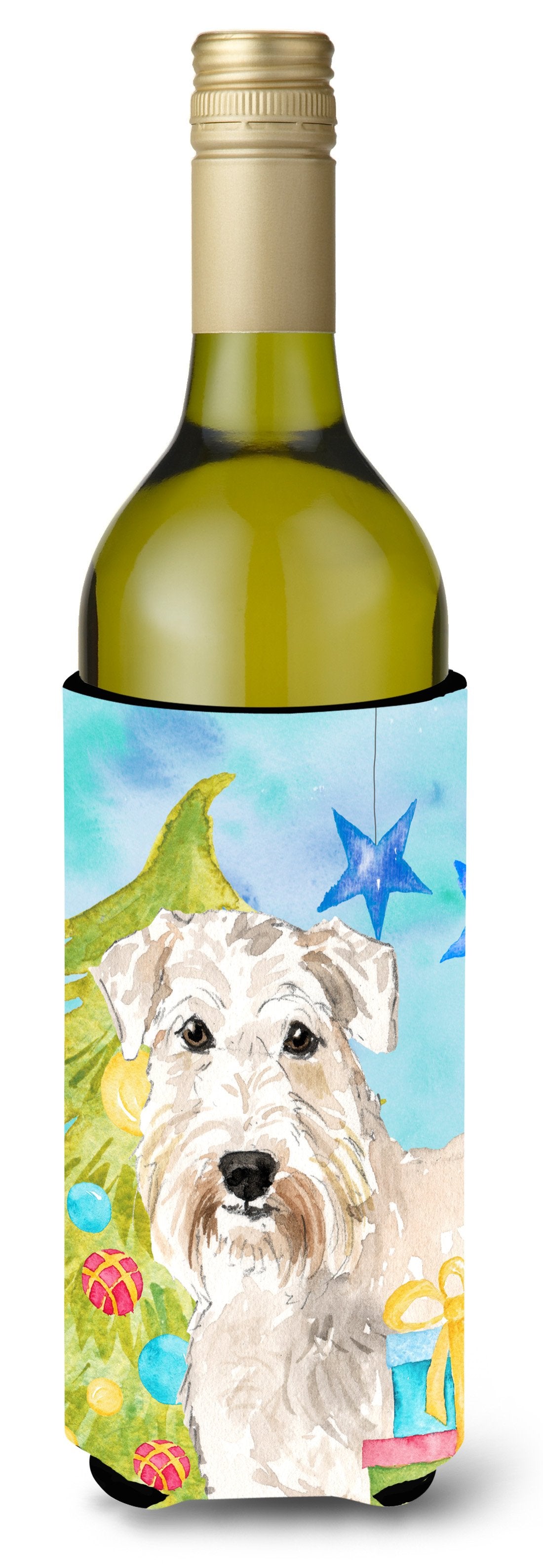 Christmas Tree Wheaten Terrier Wine Bottle Beverge Insulator Hugger CK1857LITERK by Caroline&#39;s Treasures