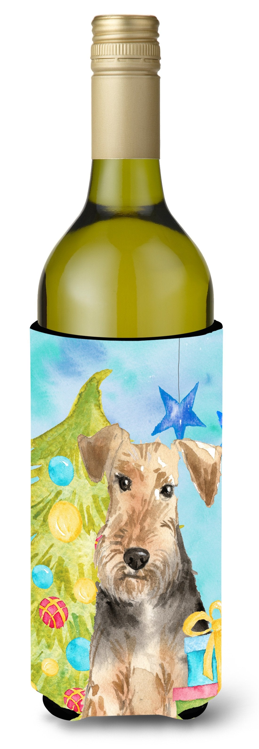 Christmas Tree Welsh Terrier Wine Bottle Beverge Insulator Hugger CK1858LITERK by Caroline&#39;s Treasures
