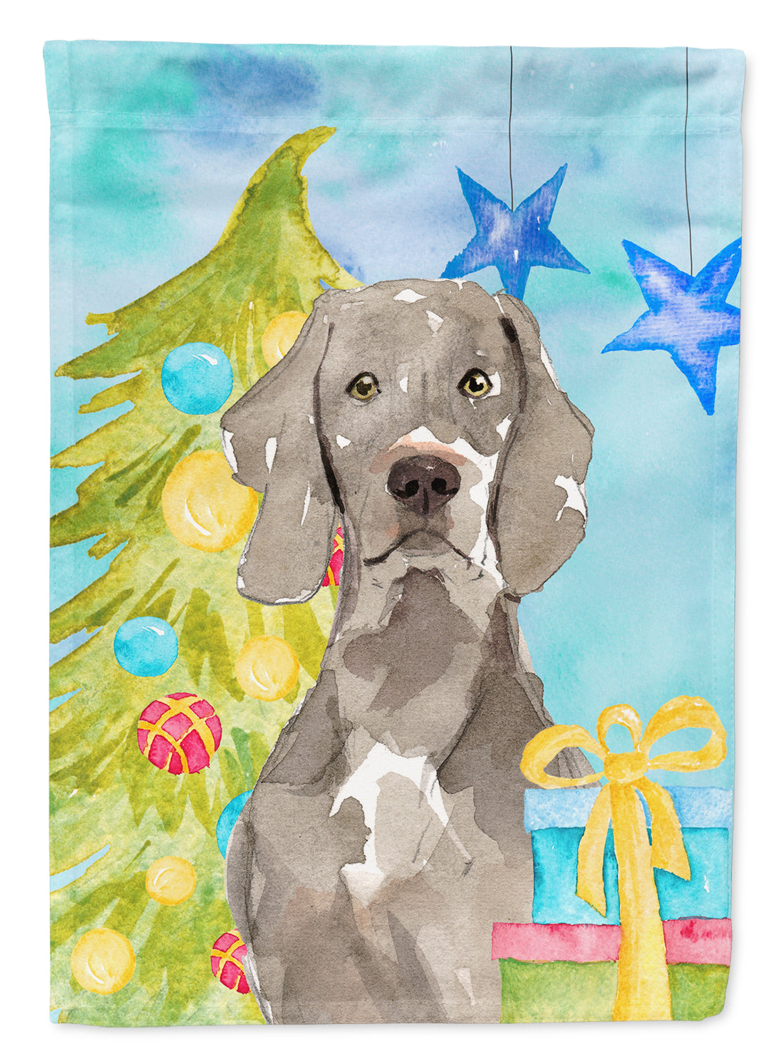 Christmas Tree Weimaraner Flag Canvas House Size CK1859CHF  the-store.com.