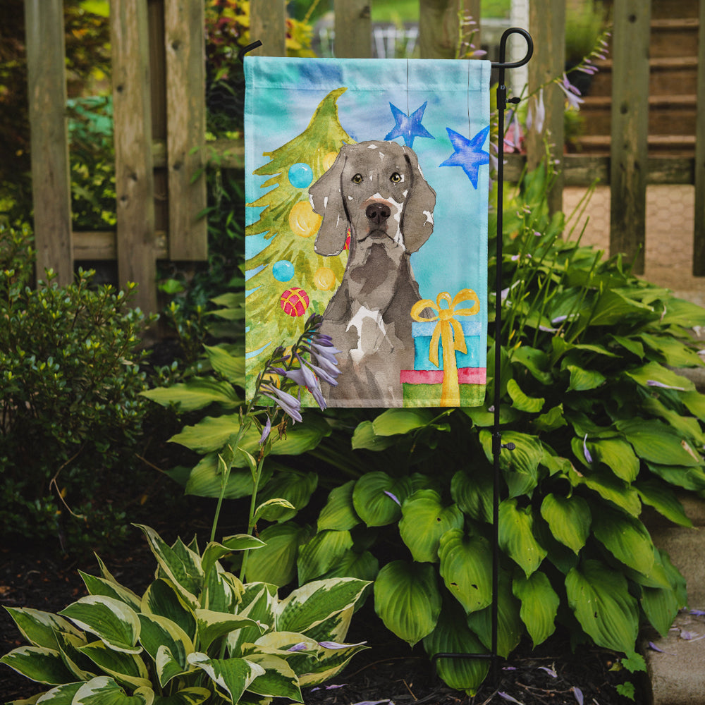 Caroline's Treasures Christmas Tree Weimaraner Garden Flag - Outdoor Decorative Yard Flag CK1859GF
