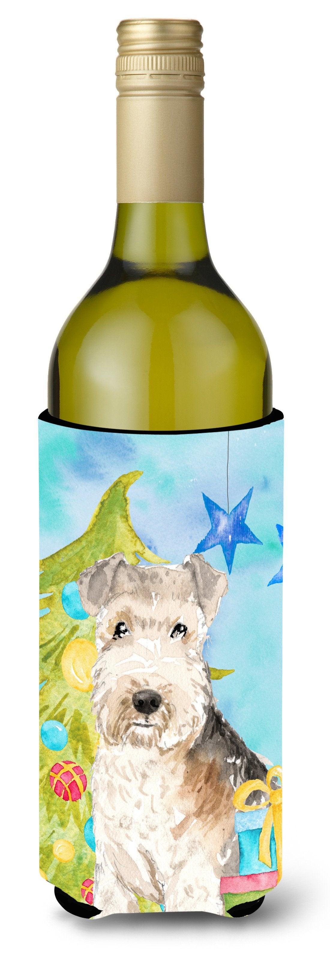 Christmas Tree Lakeland Terrier Wine Bottle Beverge Insulator Hugger CK1873LITERK by Caroline&#39;s Treasures