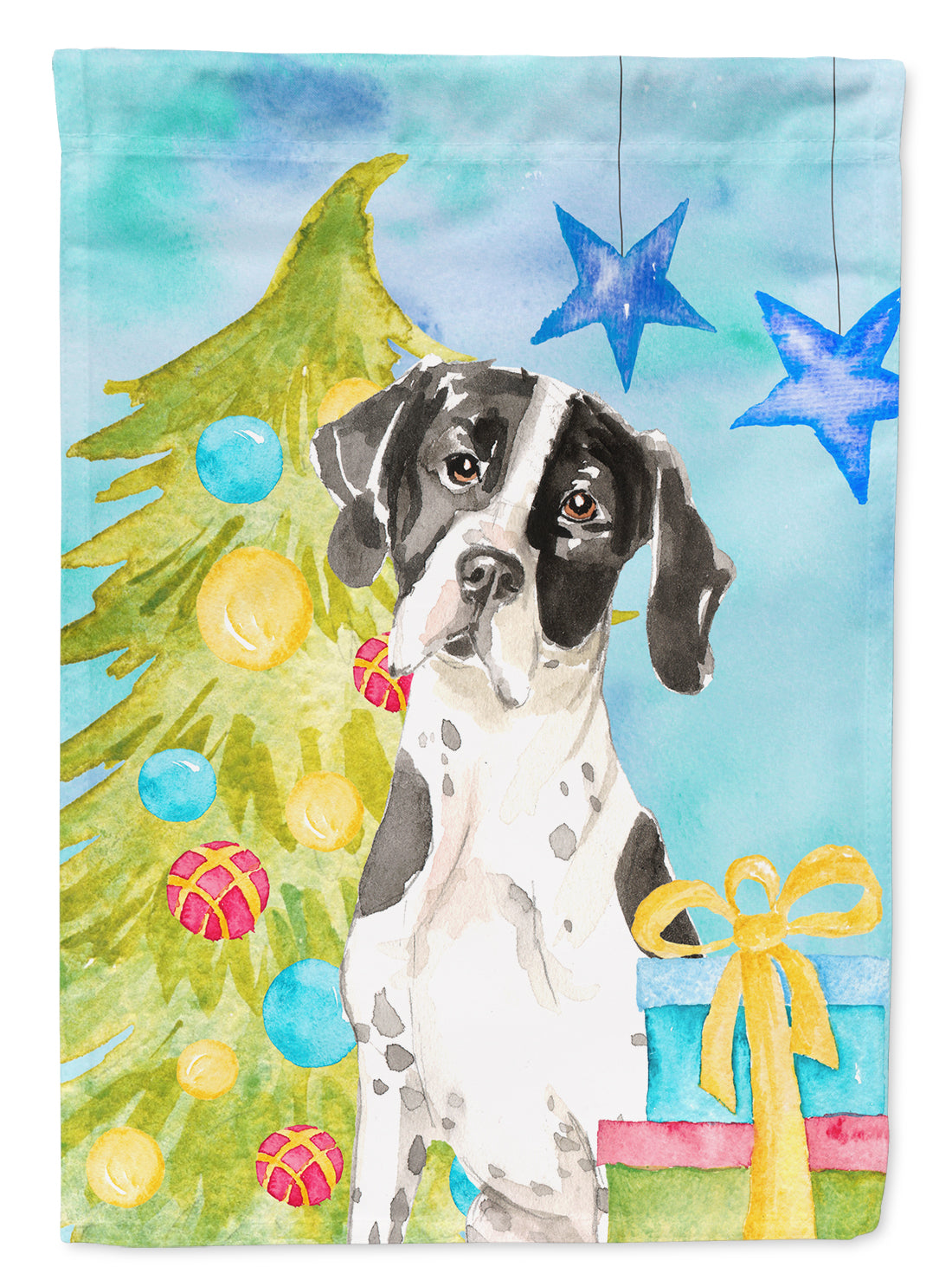 Christmas Tree English Pointer Flag Canvas House Size CK1880CHF  the-store.com.