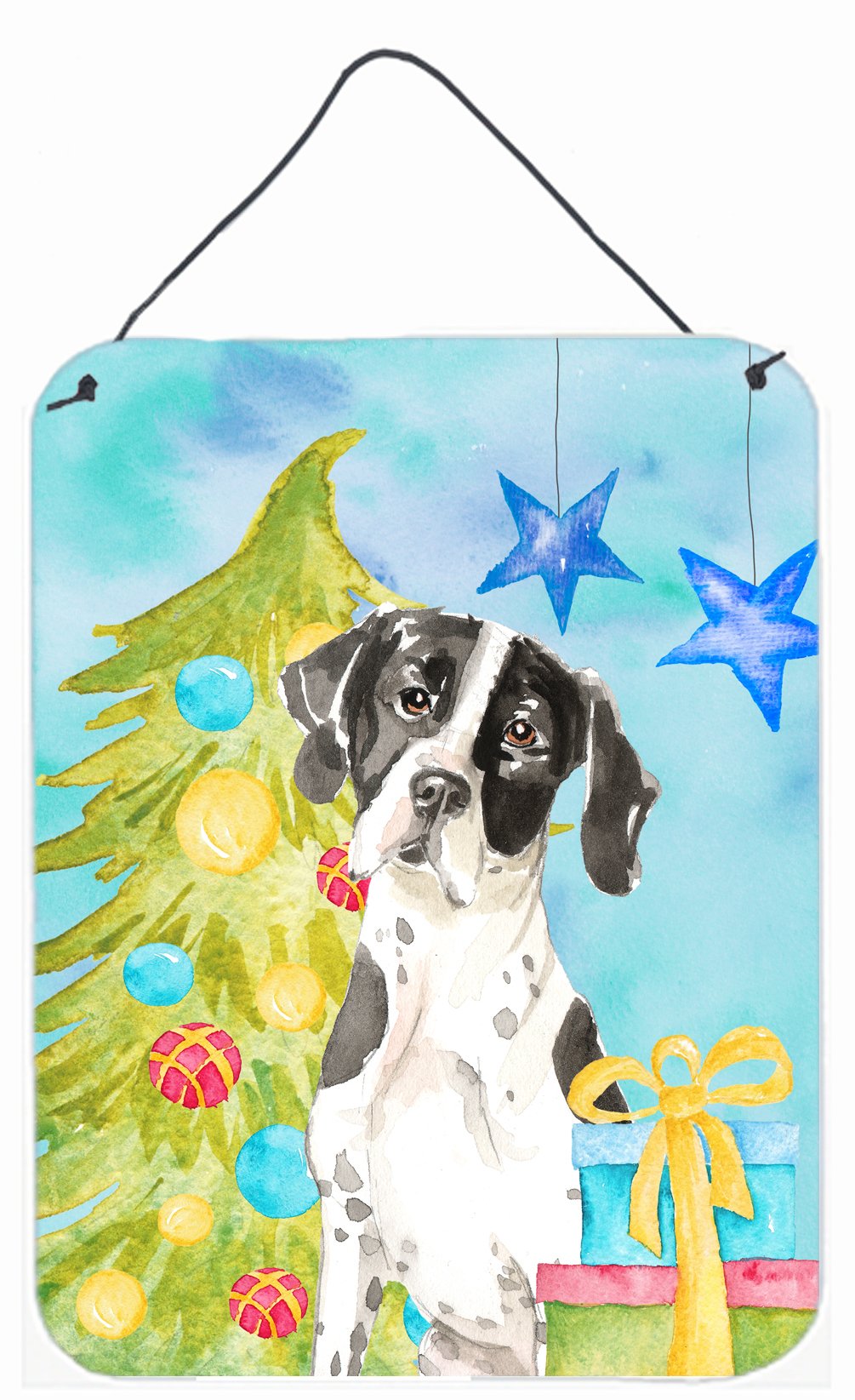 Christmas Tree English Pointer Wall or Door Hanging Prints CK1880DS1216 by Caroline&#39;s Treasures