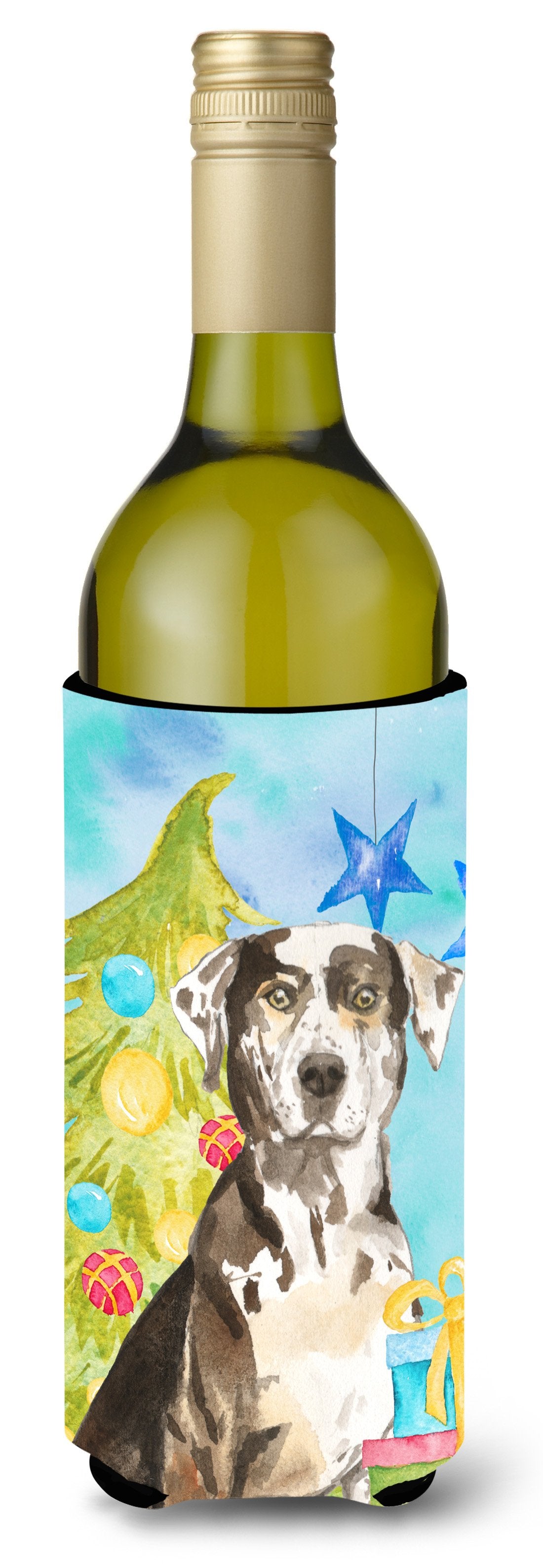 Christmas Tree Catahoula Leopard Dog Wine Bottle Beverge Insulator Hugger CK1882LITERK by Caroline&#39;s Treasures