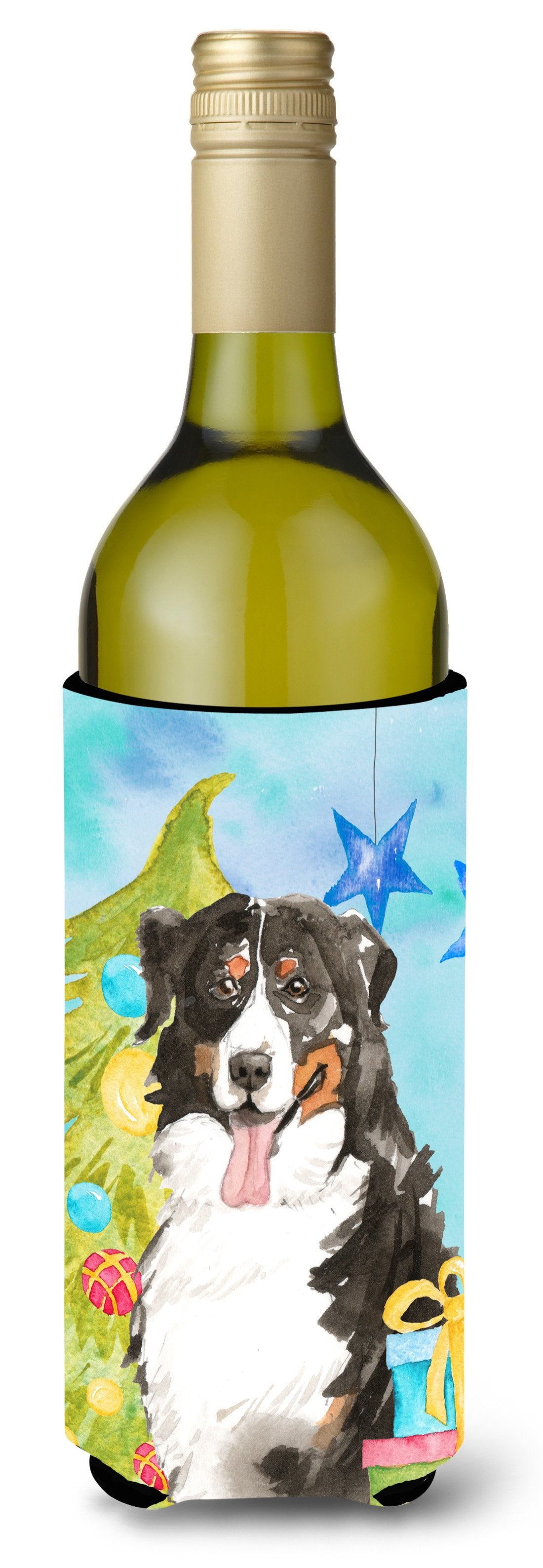 Christmas Tree Bernese Mountain Dog Wine Bottle Beverge Insulator Hugger CK1889LITERK by Caroline&#39;s Treasures