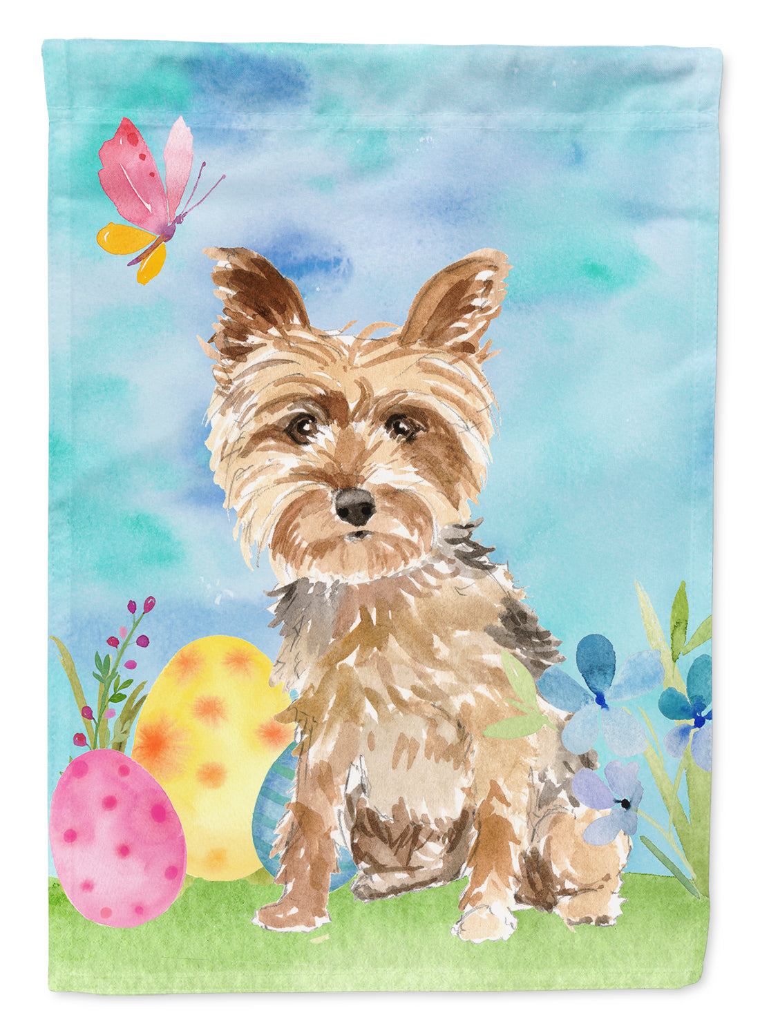 Easter Eggs Yorkie Yorkshire Terrier Flag Canvas House Size CK1891CHF